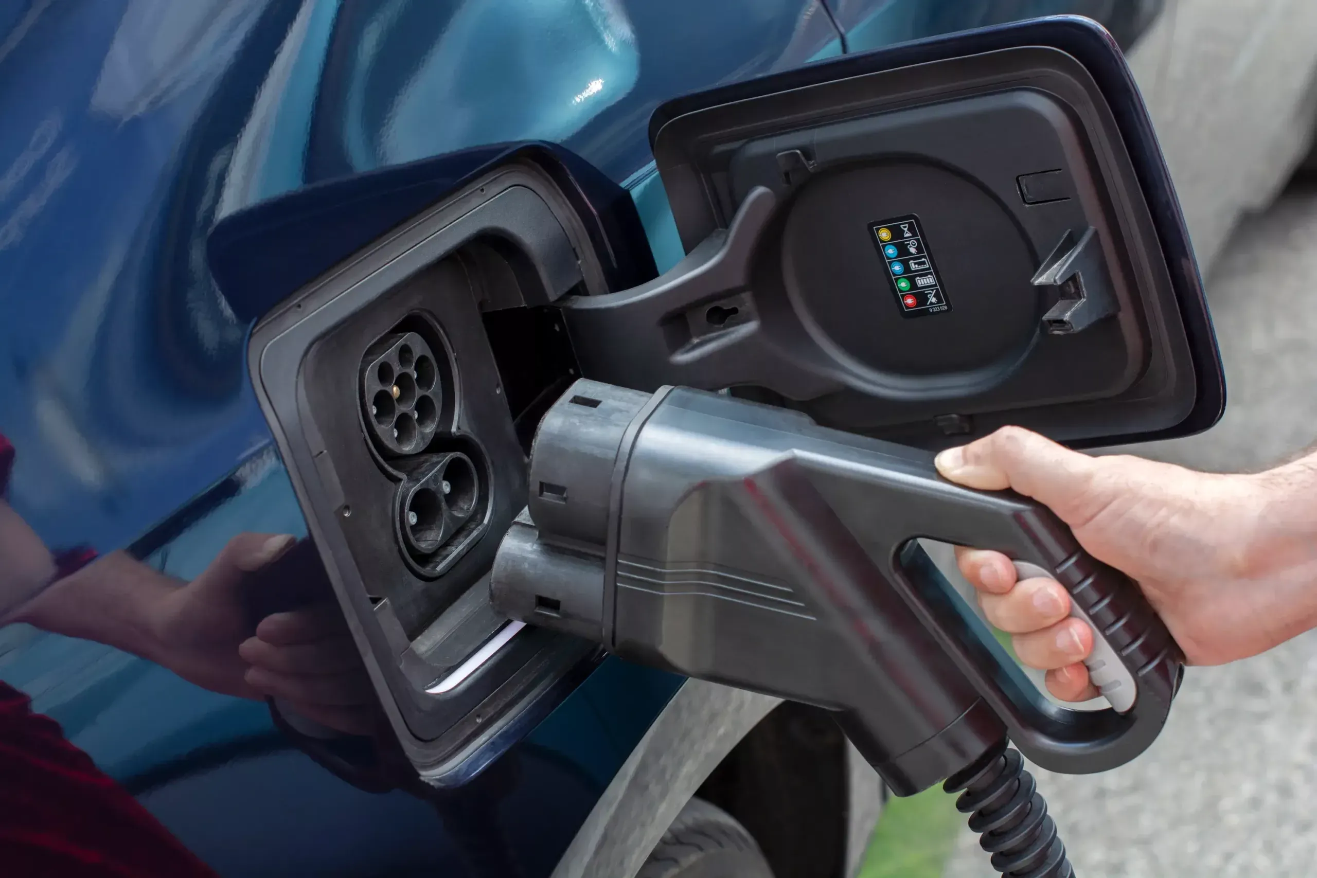 Electric car charging connector socket and charger